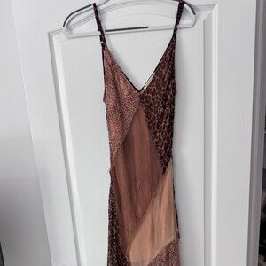 Nigel Preston x Free People Brown Leo Patchwork Dress